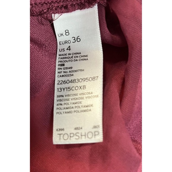 Topshop Womens Short Sleeve Velvet Sheer Striped Top Sz 4 Bow Back Holiday NWT - Picture 6 of 8